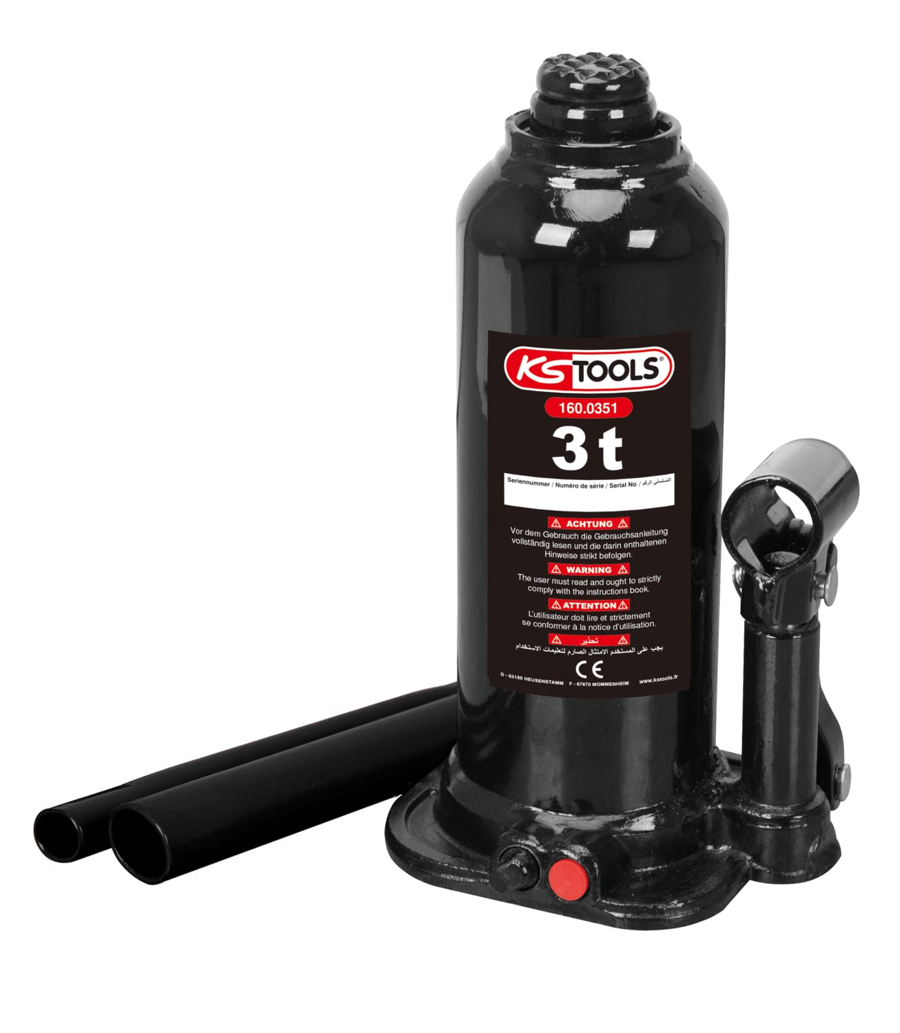 KS Tools 160.0351 Hydraulic Bottle Jack 3T