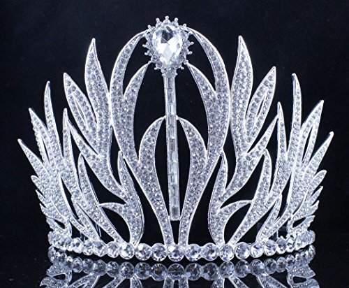 Janefashions Sexy Floral Austrian Crystal Rhinestone Tiara Hair Comb Crown Prom Silver T11979
