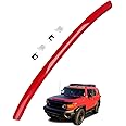Upper Windshield Molding, Red, Front Top Outside, Compatible with Toyota FJ Cruiser 2007-2014 | Replace# 75503-35061-D0 755033501 Windshield Reveal Moulding Trim, Outer Pillar Panel, w/Side Clips