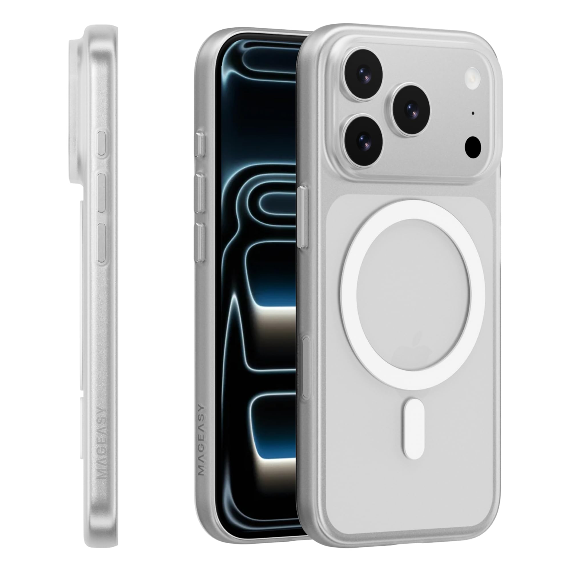 Photo 1 of MAGEASY Compatible with iPhone 17 Pro 6.3" Thin Case - Super Lightweight, 0.7mm Ultra Thin, Compatible with MagSafe, Anti-Fingerprint - Lyte M (Translucent)