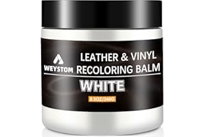 WEYSTOM Leather Recoloring Balm - White Leather Repair Kit for Furniture, Leather Dye, Recolor, Renew, Repair & Restore Aged, Faded, Cracked, Peeling and Scuffed Leather