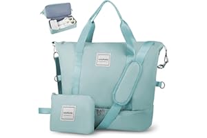 WOOMADA Weekender Bag for Women, Travel Duffel Bags with Shoe Compartment & Wet Pocket, Personal Item Bag for Airlines
