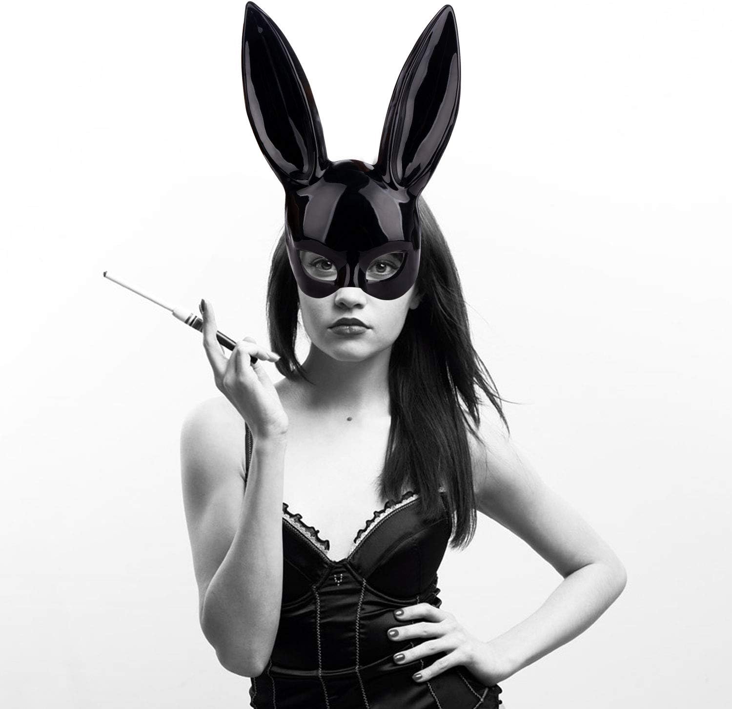 Takefuns 2PCS Bunny Mask Sexy Adult Masquerade,Rabbit Long Ears Half