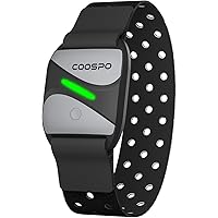 COOSPO Heart Rate Monitor Armband HW807, Bluetooth 5.0 ANT+ HRM with HR Zone LED Indicator, Tracking Heartbeat HRV for Fitnes