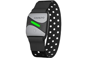 COOSPO Heart Rate Monitor Armband HW807, Bluetooth 5.0 ANT+ HRM with HR Zone LED Indicator, Tracking Heartbeat HRV for Fitnes