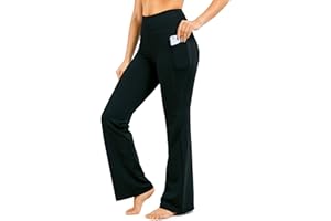 G GRADUAL 28"/30"/32"/34" Inseam Women's Bootcut Yoga Pants Long Bootleg High-Waisted Flare Pants with Pockets