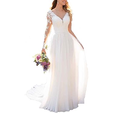 open lace back dress Best amazon wedding dress for your wedding – Wedding Dresses for brides main image 1