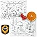 Kids Placemats silicone coloring non slip educational washable reusable dishwasher-safe BPA-free placemats - Space and Room : by HEXATAL