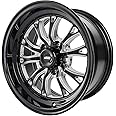 JEGS SSR Spike Wheel 15 x 7 | 5 x 4.5” Wheel Bolt Pattern Spacing | 0mm Offset | 4” Backspacing | Gloss Black with Milled Spoke Accents | 3.27” Center Bore