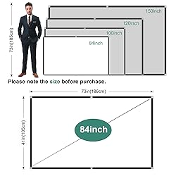 TOWOND Projector Screen 84 inch, Wrinkle-Free and