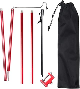 Amazon ランタンスタンド ランタンポール ランタンハンガー 強化版 ペグ付き 3段階高さ調整 テーブル 地面両用 アルミ合金製 キャンプ ランタンフック付き クランプ式 打ち込み 収納袋付き コンパクト 折りたたみ式 ライト アウトドア用品 軽量 持ち運び便利 Rayking