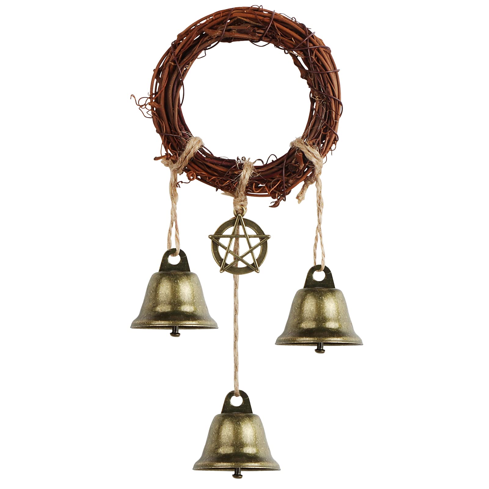 Witch Bells for Door Knob, Handmade Witchcraft Decor for Home Protection, Wiccan Altar Supplies, Witchy Pagan Supplies for Attracts Positive, Boho Gift for Garden, Kitchen, Witches Aesthetic Things