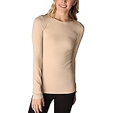 NIKIBIKI Women Seamless Long Sleeve Crew Neck Top, Made in U.S.A, One Size
