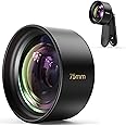 【2025 Upgraded】 75mm Macro Lens for iPhone, Pixel, Samsung Galaxy, OnePlus, Huawei, and Other Phones, Phone Camera Lens Macro Lens Attachment for iPhone, Universal Clip Included