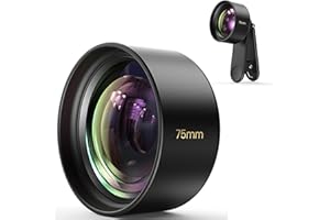 BORCORZ 【2025 Upgraded】 75mm Macro Lens for iPhone, Pixel, Samsung Galaxy, OnePlus, Huawei, and Other Phones, Phone Camera Lens Macro Lens Attachment for iPhone, Universal Clip Included