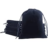 Sansam Large Velvet Drawstring Gift Bag – 10pcs Jewelry & Accessory Pouch for Bracelets, Necklaces & Gifts, Tarot Rune Bags, Purse Storage Bags, Black