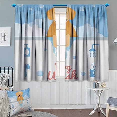 Amazon Com Golden Retriever Blackout Curtain Dog Washing In