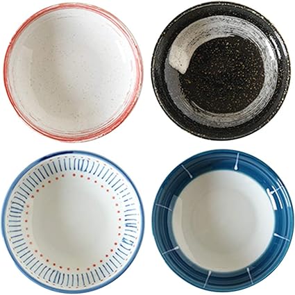 Amazon Nuolux 小皿 おしゃれ 和食器 セラミック 漬物皿 醤油皿 家庭 料亭 旅館 飲食店 業務用 食器 4個セット A Nuolux 小皿