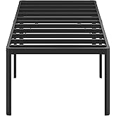 Lutown-Teen 25 Inch High Twin Bed Frames with Rounded Corner Legs, Heavy Duty Metal Twin Platform Bed Frame with Steel Slats Support, No Box Spring Needed, Noise Free, Easy Assembly