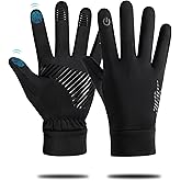 KEJIKO Winter Gloves Men Women - Thermal Windproof Running Touch Screen Gloves, Unisex Warm Anti-Slip Lined Cold Weather Glove