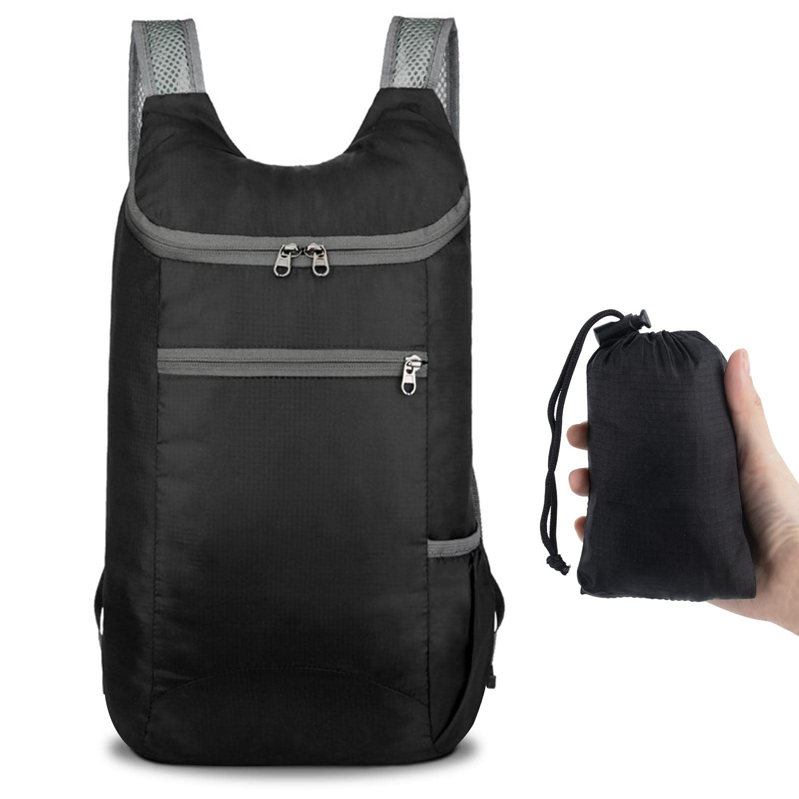 AYNKH Ultra Lightweight Foldable Backpack, Waterproof Large Capacity Canvas Rucksack for Travel Hiking Camping Cycling Outdoor Sports Unisex