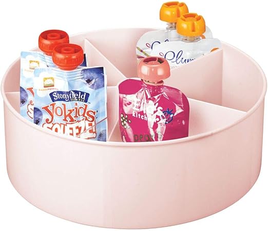 Amazon Com Mdesign Divided Lazy Susan Turntable Storage Container
