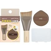 MSQ Foundation Brush with Makeup Sponges, Angled Makeup Brush Ultra Thin Facial Brush with Sponge Fast Flawless Base Makeup Set for Liquid Foundation, Blending Cream