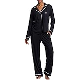 U.S. Polo Assn. Womens Pajama Set Long Sleeve Button Up Top and Pajama Pants