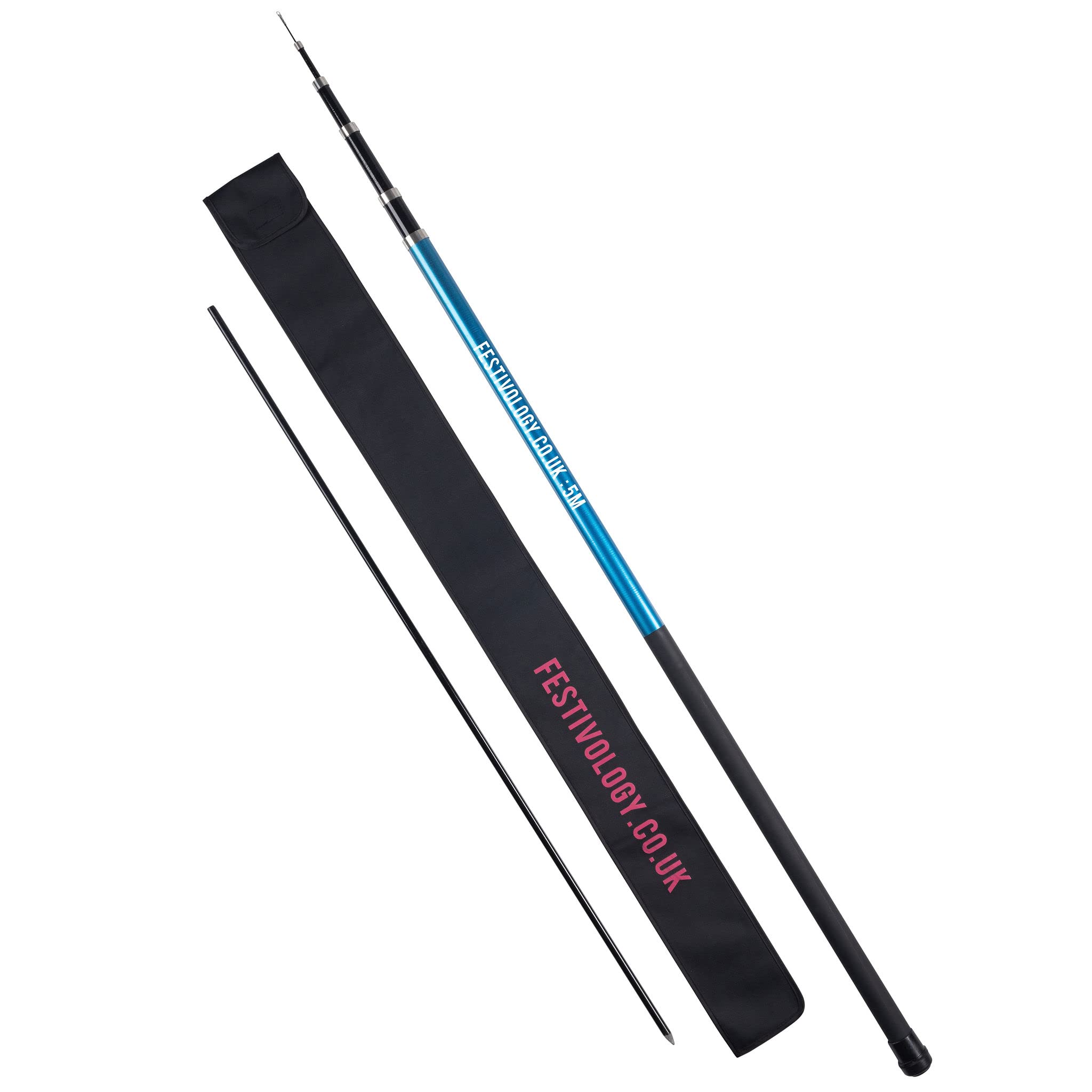 Festivology Telescopic Flag Pole Set - 5m