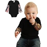 PAUBOLI Fake Tattoo Sleeve Shirt Bodysuit for Baby Boy Girls 3-24 Months
