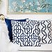 Homey Cozy Printed Pillow Cover,Blue Series White Geometric Decorative Square Couch Cushion Pillow Sham Case 20 x 20 Inch, Cover Only