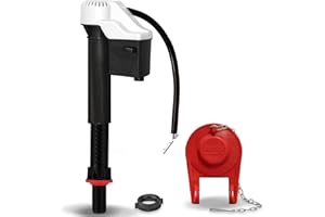 Korky 818BP QuietFILL Universal Toilet Fill Valve and Premium Flapper Easy to Install and Quiet-Made in USA, 2 Inch, Black