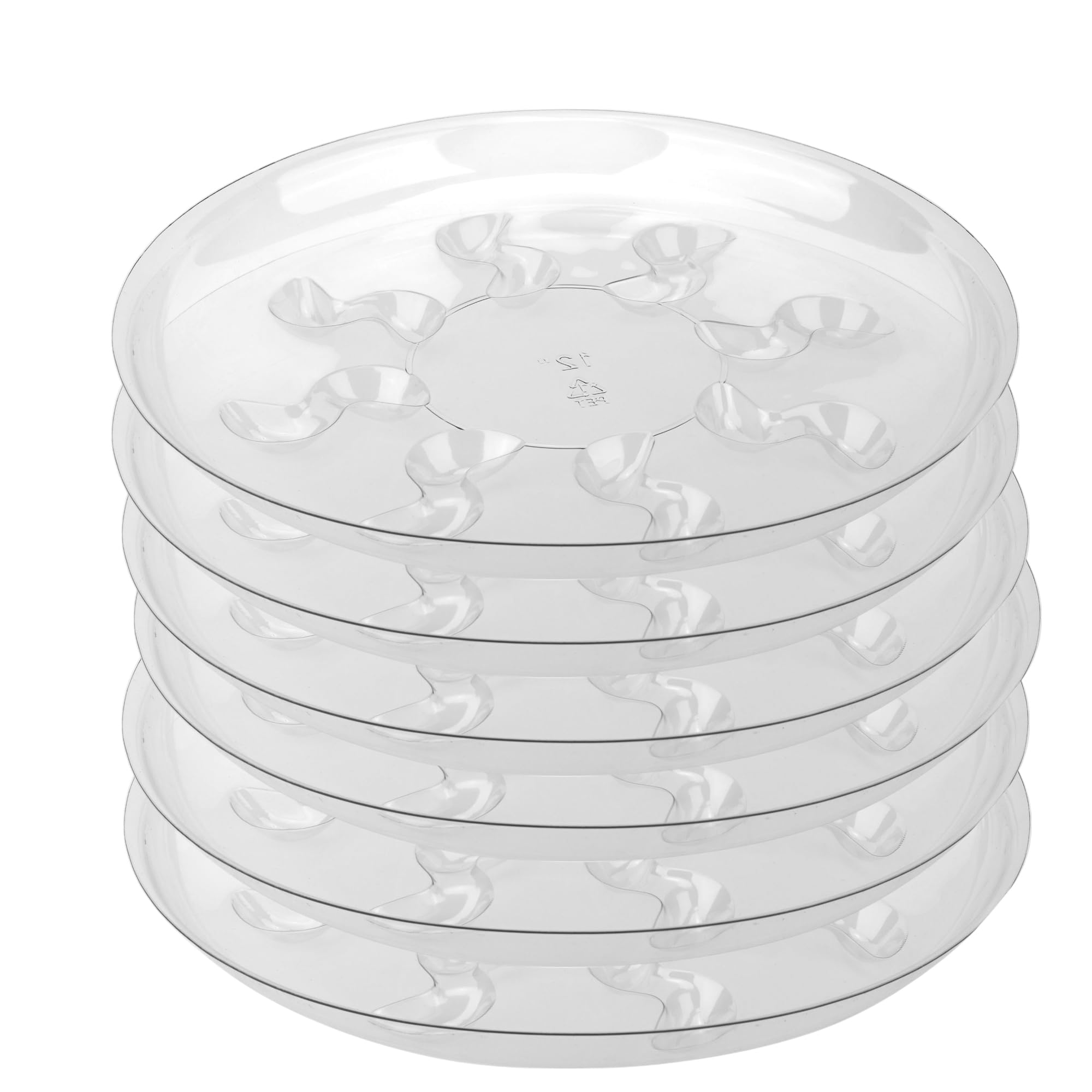 Photo 1 of ZZPYXIA 6 Pack 12 Inch Heavy Duty Clear Plastic Plant Saucer Sturdy Pot Tray Plant Drip Trays for pots,Plant Water Catcher Tray,Flower Pot Saucer Water Drainage Tray Floor Protector (12 Inch)