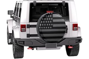 Suvnie Spare Tire Cover for RV Trailer, 27.5''-29.5'' Waterproof Dustproof Wheel Cover with American USA Flag Pattern, PVC Leather Spare Tire Wheel Cover, Universal Car Accessories (15 Inch)