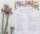 What's On Your Phone Game - Floral Rustic - (50-Sheets) Bridal Shower Party Game Cards Engagement Wedding Bride to Be