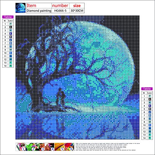 5D Diamond Painting Kit, 4 Pack Moon Pictures Full Drill DIY Diamond Rhinestone Painting Kits for Home Décor 12 X 12 Inch