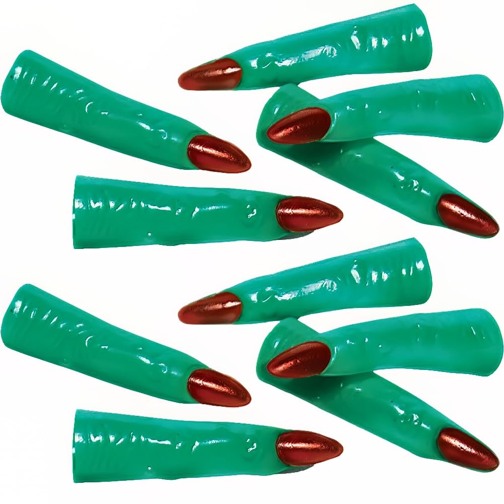 Amscan 394925 - Halloween Green Witch Fingers Party Bag Favours - 10 Pieces , Red