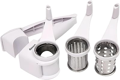 Dexam Stainless Steel Rotary Cheese Grater 3 Drums Multi-Purpose Handle