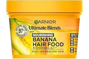 Garnier Ultimate Blends Hair Food, Banana 3-in-1 Dry Hair Mask Treatment, 390 ml