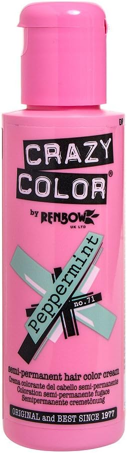 4 Crazy Color Semi Permanent Hair Colour Dyes by Renbow 100ml Peppermint 71, Green, 400 ml (Pack of 1) - Image 3