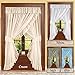 Collections Etc Isabella Ruffled Sheer Fabric Rod Pocket Window Curtain Set, White