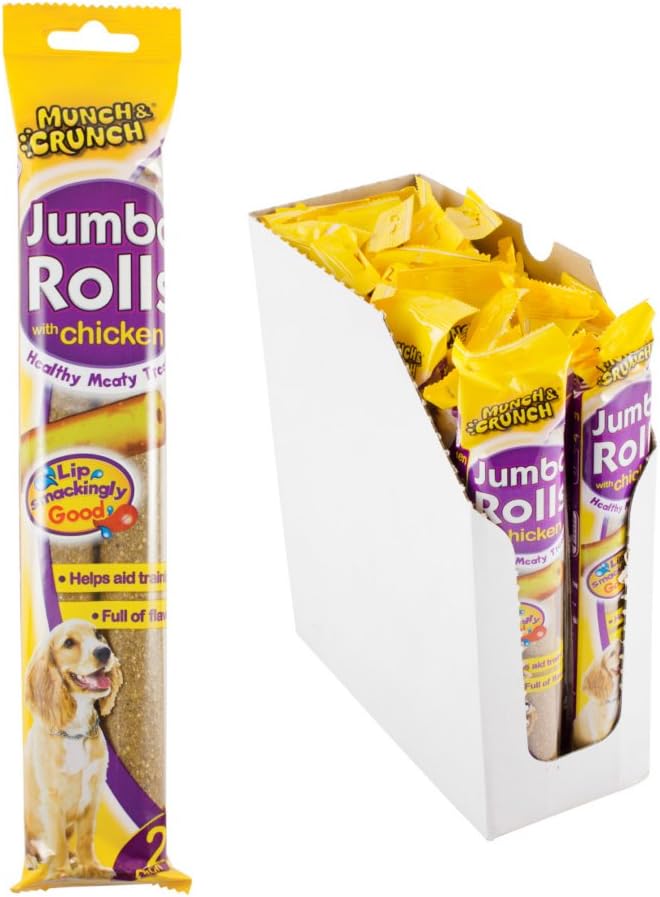 Munch & Crunch Jumbo Rolls with Chicken 2 Pack, White, 0.5 g (Pack of 2)