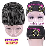 HANNE Clip in Cornrow Crochet Braided Wig Cap Adjustable Medium Size Crochet Wig Cap