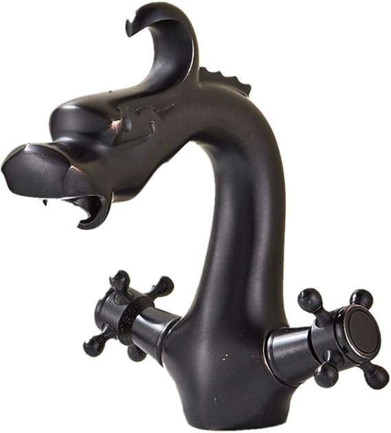 ANNTYE Lavabo Del Fregadero Grifo Moderno Grifo Forma de dragón 2 Pomos