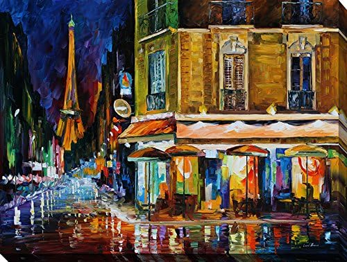 Art Leonid Afremov Colorful Landscape City Women Couples Canvas Framed Free Shpping Made in North America