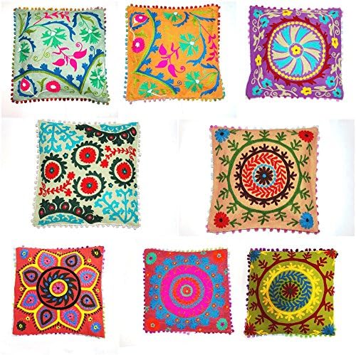 10 pieces lot Indian Suzani pillow cover cushion cover sofa cushion 18" inch Bohemian Pillow cover Banjara Cushion Mandala Tapestry.