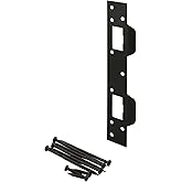 Prime-Line U 11452 Door Strike, 5-1/2 in., Hole Center, Matte Black Finish (Single Pack)