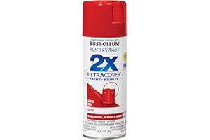 Rust-Oleum 334024 Painter's Touch 2X Ultra Cover Spray Paint, 12 oz, Gloss Apple Red