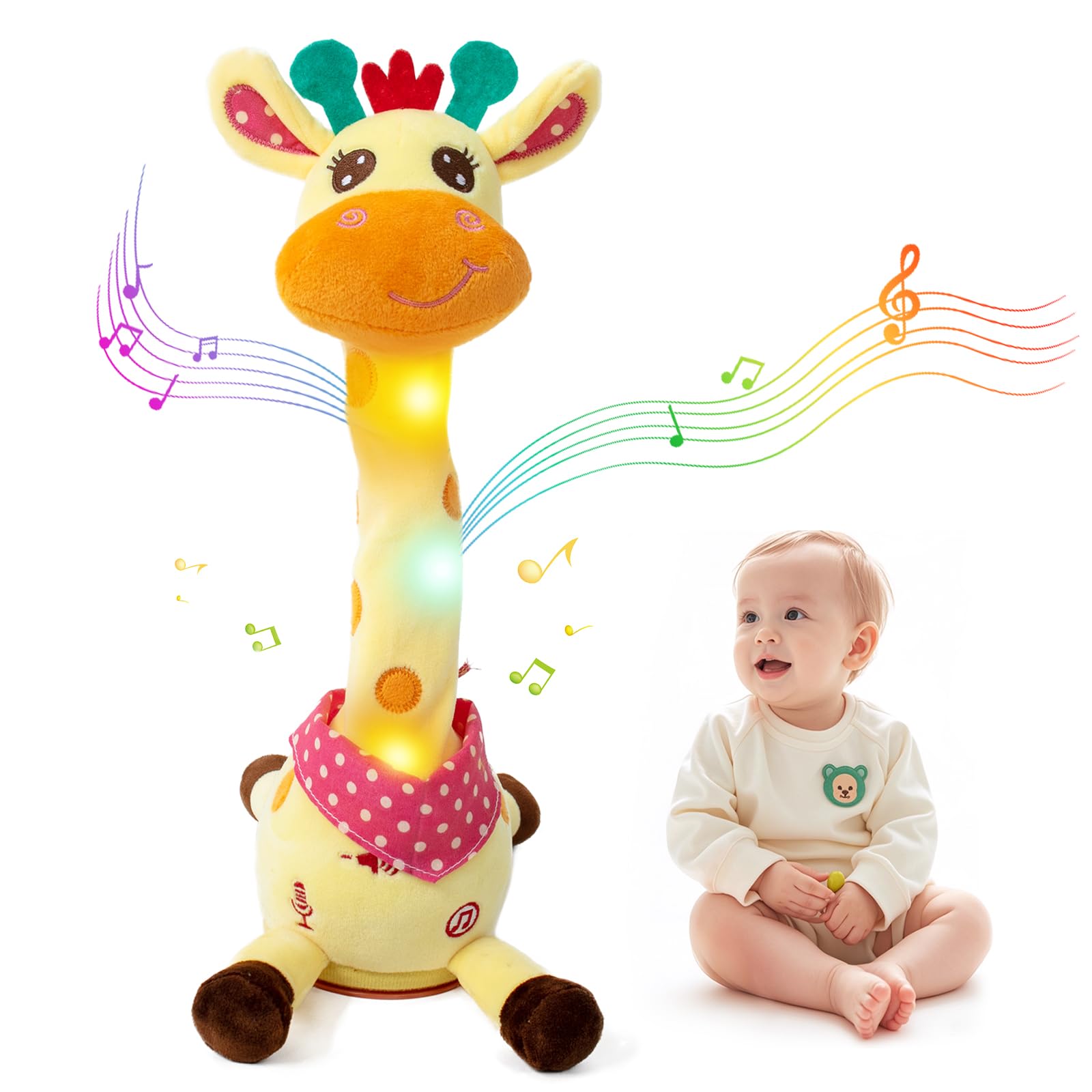 Photo 1 of ***USED***Emoin Dancing Giraffe Toy, Tanlking Giraffe Toys Musical Mimicking Toy, Singing 10 Pcs Songs for Baby Boys Girls, Repeating What You Say, Sing+Dancing+Recording+LED