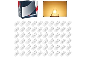 VEHICODE BRIGHTEN THE WAY TO FUTURE. VEHICODE 60 Pack 161 168 194 2825 W5W Bulb T10 Wedge Halogen 12V 5W 4000K Warm White Mini Lamp for Map Dome License Plate Tail Brake Dash Instrument Panel Gauge Cluster RV Trailer Landscape Light